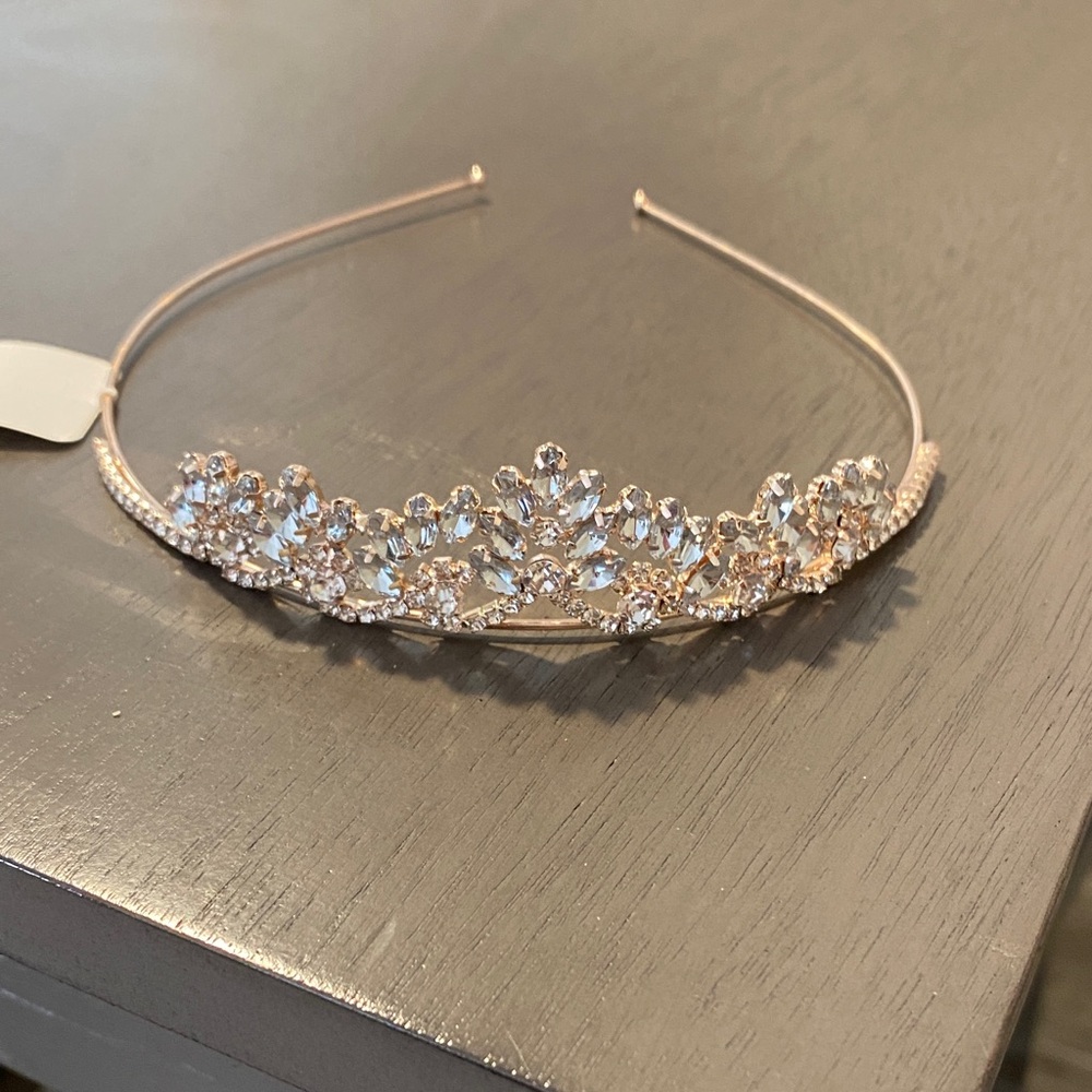 David's Bridal Rose Gold Crystal Headband